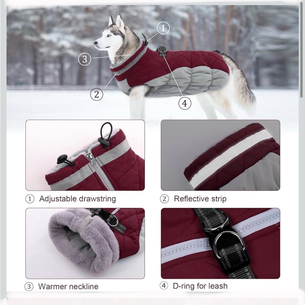 Warm Dog Winter Coat, size Medium, NWOT. - Picture 8 of 10